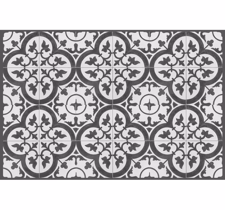 Store enrouleur gris carrelage hydraulique décoratif - TenStickers