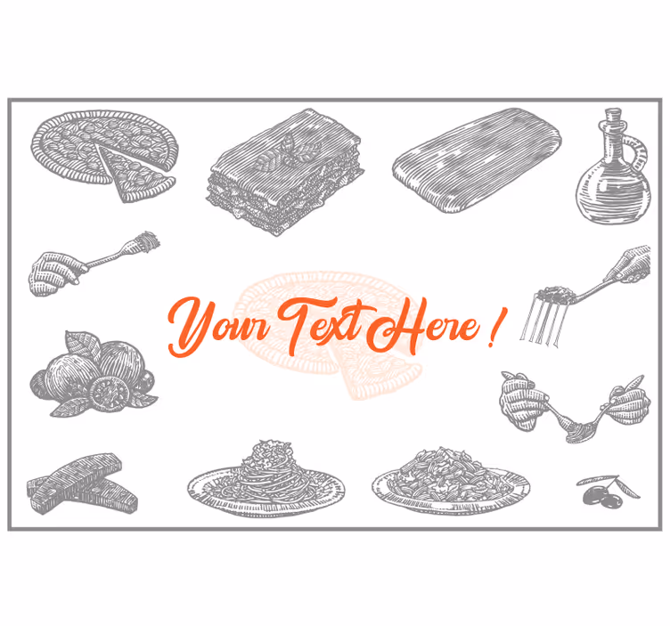 Store enrouleur gris icônes de la cuisine italienne - TenStickers