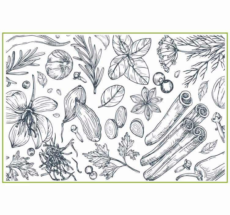 Store enrouleur gris motifs d'herbes naturelles - TenStickers