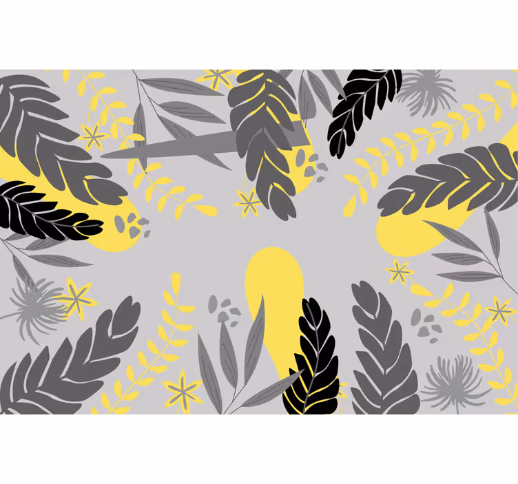 Store enrouleur gris motifs plantes pantone - TenStickers