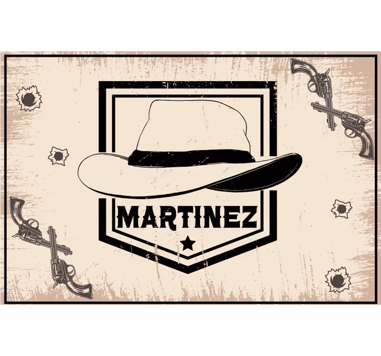 Store enrouleur beige chapeau de cowboy personnalisé - TenStickers