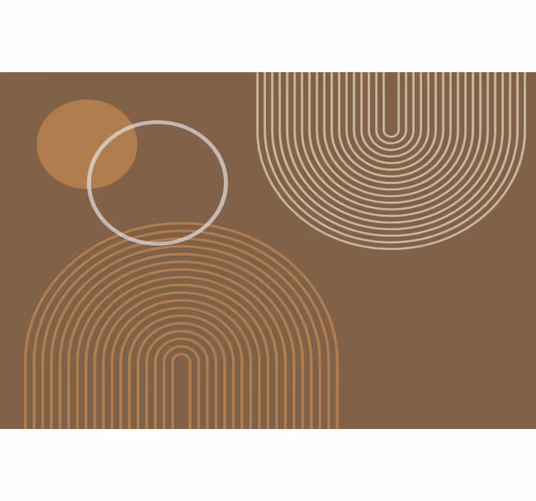 Store enrouleur beige arcs géométriques chauds - TenStickers