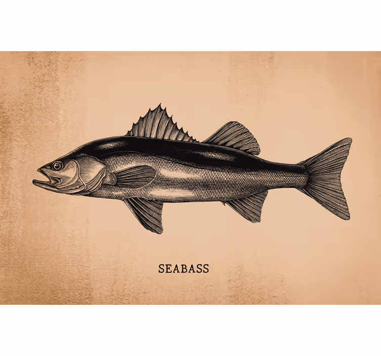 Store enrouleur beige poisson grisé dessin réaliste - TenStickers