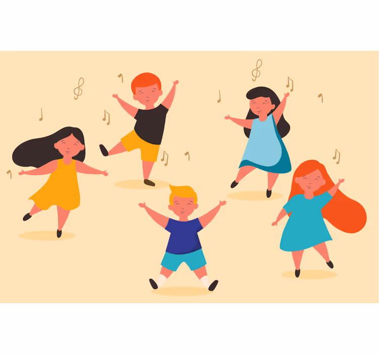 Store enrouleur beige danse des enfants - TenStickers