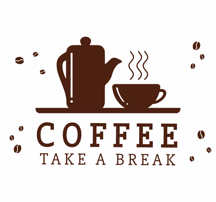 Store enrouleur noir concept café sur fond blanc - TenStickers