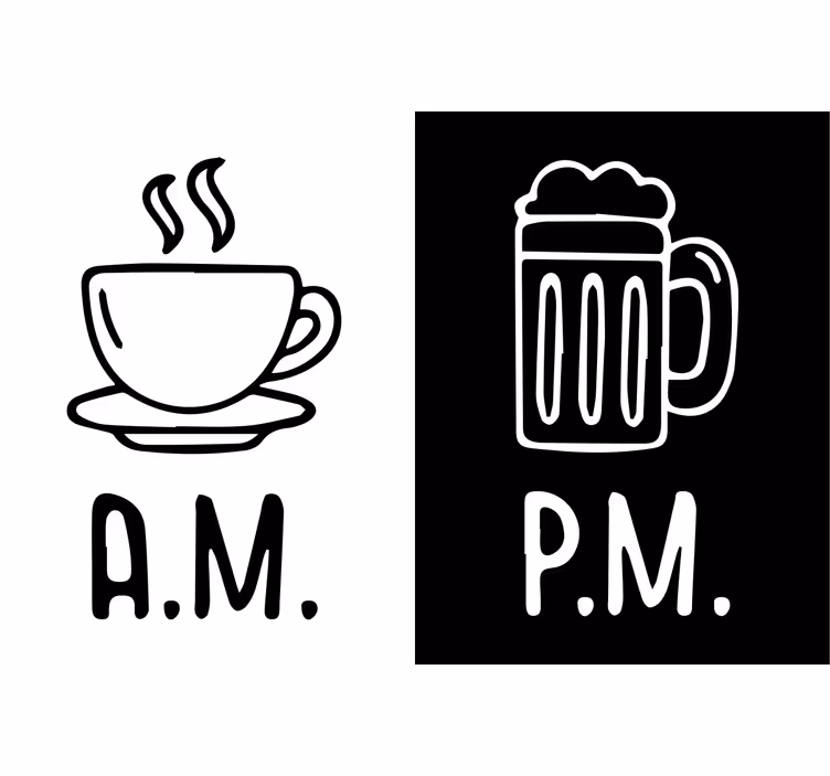 Store enrouleur noir café du matin et bière du soir - TenStickers