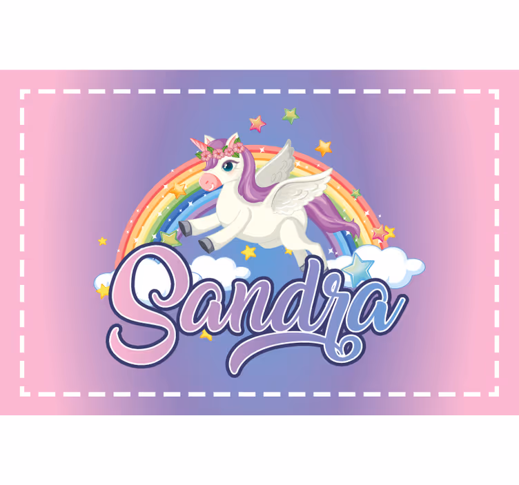 Store enrouleur violet licorne personnalisable pour enfants - TenStickers