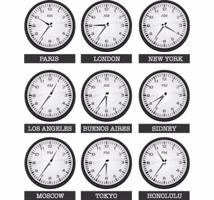 Store enrouleur bureaux décoration horaires monde - TenStickers