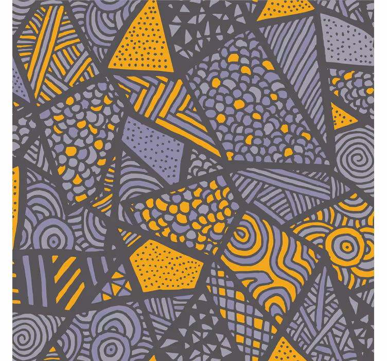 Store enrouleur bureaux triangles gris et jaunes - TenStickers