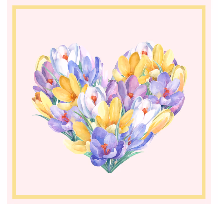 Store enrouleur bureau design cœur fleur crocus - TenStickers