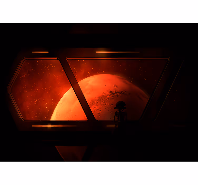 Store enrouleur chambre vue de mars - TenStickers