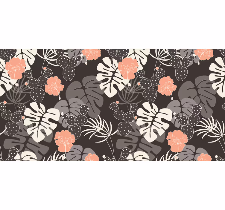 Store enrouleur chambre carreaux floraux roses et gris - TenStickers