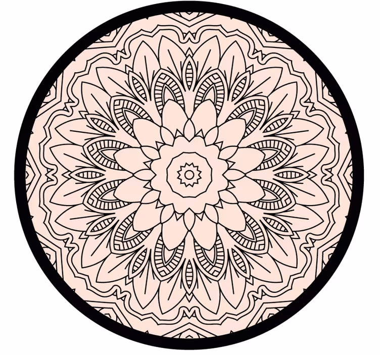 Store enrouleur chambre tapis rond effet visuel - TenStickers