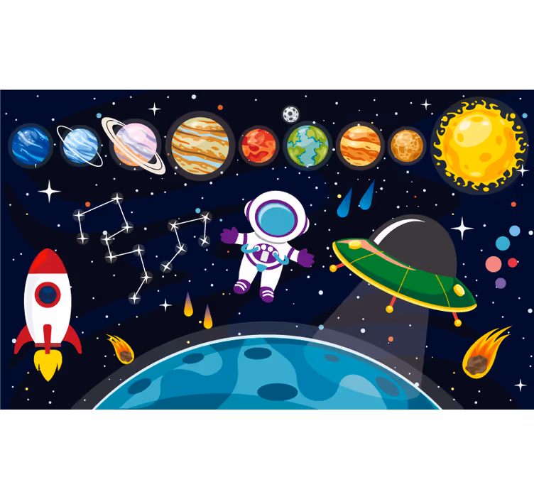Store enrouleur chambre enfant espace cartoon coloré - TenStickers