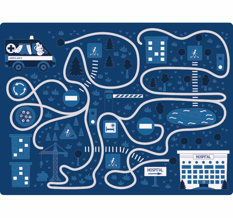 Store enrouleur chambre enfant route bleue nordique - TenStickers