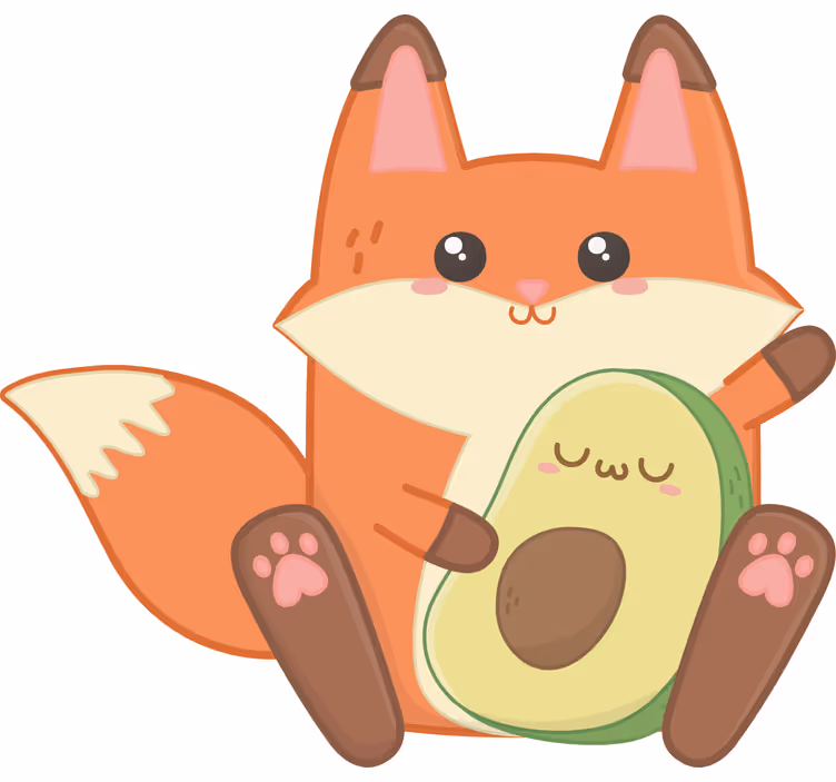 Store enrouleur chambre enfant renard kawaii avocat - TenStickers