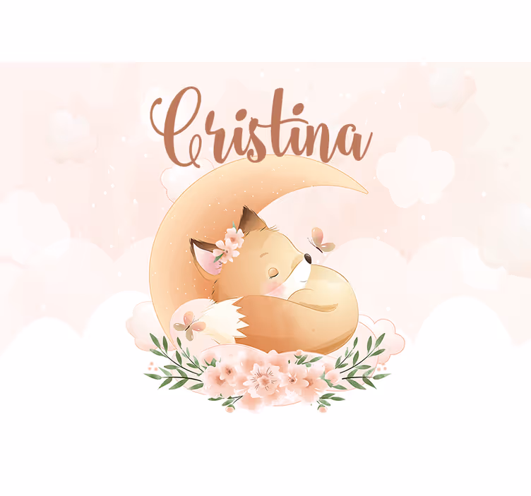 Store enrouleur chambre enfant renard mignon personnalisé - TenStickers