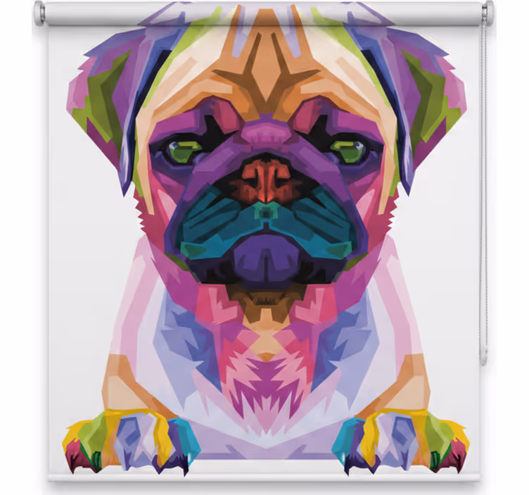 Store enrouleur chambre enfant animaux géométriques chien - TenStickers