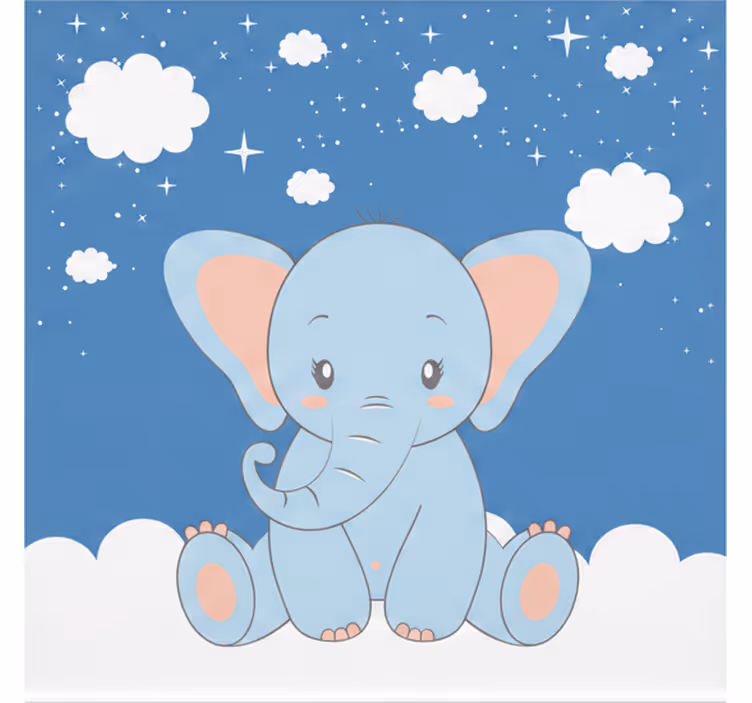 Store enrouleur chambre enfant éléphant bleu mignon - TenStickers