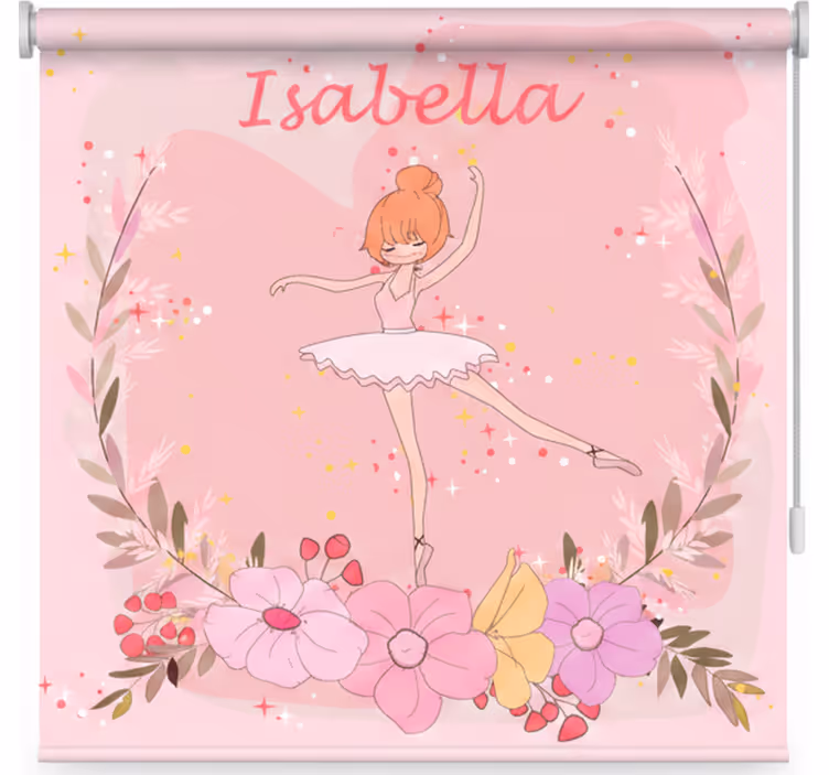 Store enrouleur chambre enfant ballerines étoilées nom - TenStickers