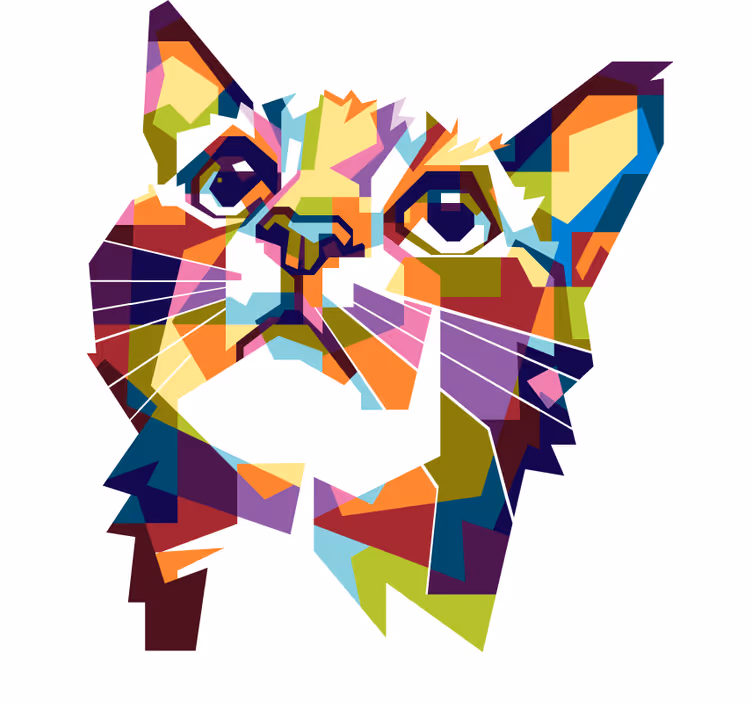 Store enrouleur pour chambre ado chat coloré éclaboussant - TenStickers