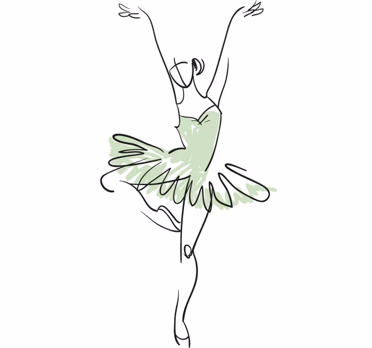 Store enrouleur pour chambre ado esquisse ballerine - TenStickers