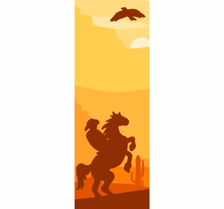 Store enrouleur pour chambre ado paysage cowboy - TenStickers