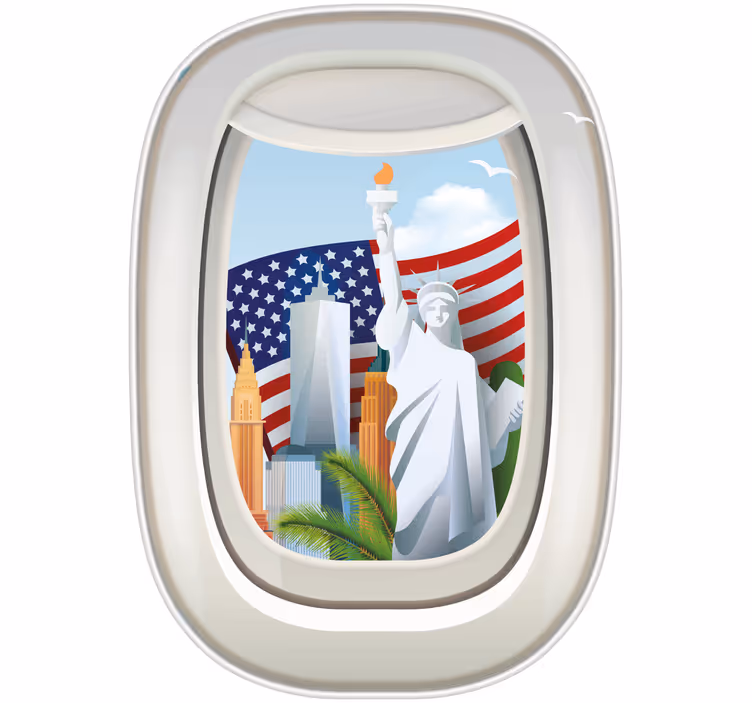 Store enrouleur pour chambre ado vue d'amérique par avion - TenStickers