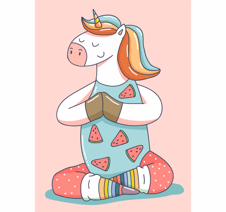 Store enrouleur pour chambre ado licorne fitness - TenStickers