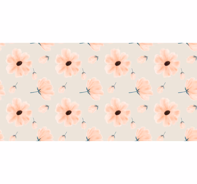 Store enrouleur beige motif grandes fleurs aquarelle - TenStickers
