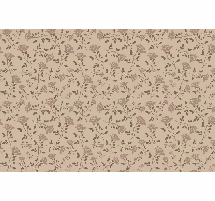 Store enrouleur beige motif rose vintage marron - TenStickers