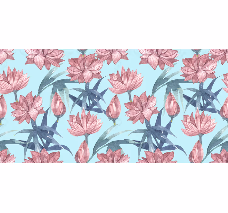 Store enrouleur floral fleurs aquarelle bleues - TenStickers