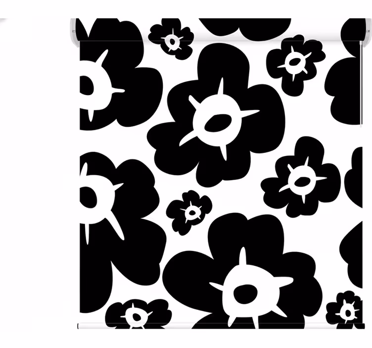 Store enrouleur floral coquelicot noir - TenStickers