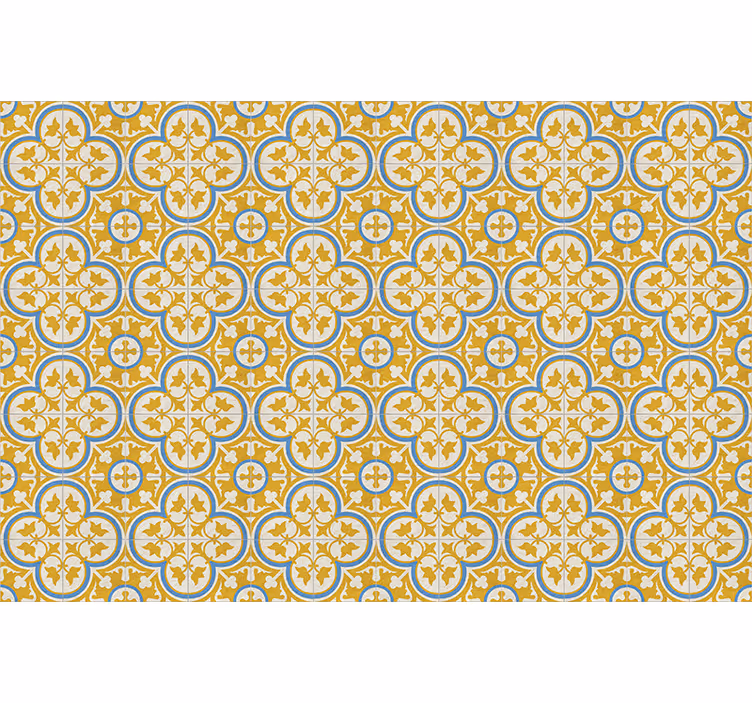 Store à enrouleur vintage carreaux hydraulique jaunes - TenStickers