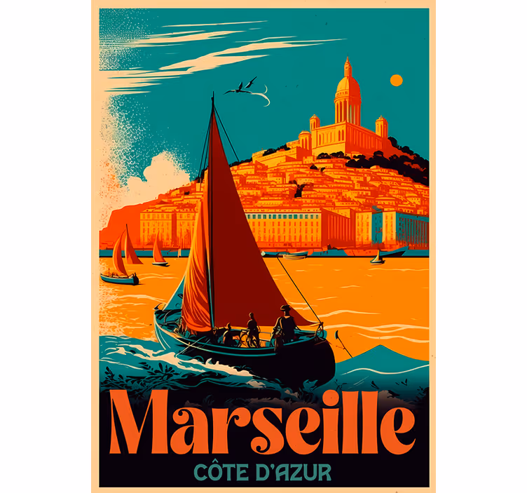 Store à enrouleur vintage marseille côte d'azur - TenStickers