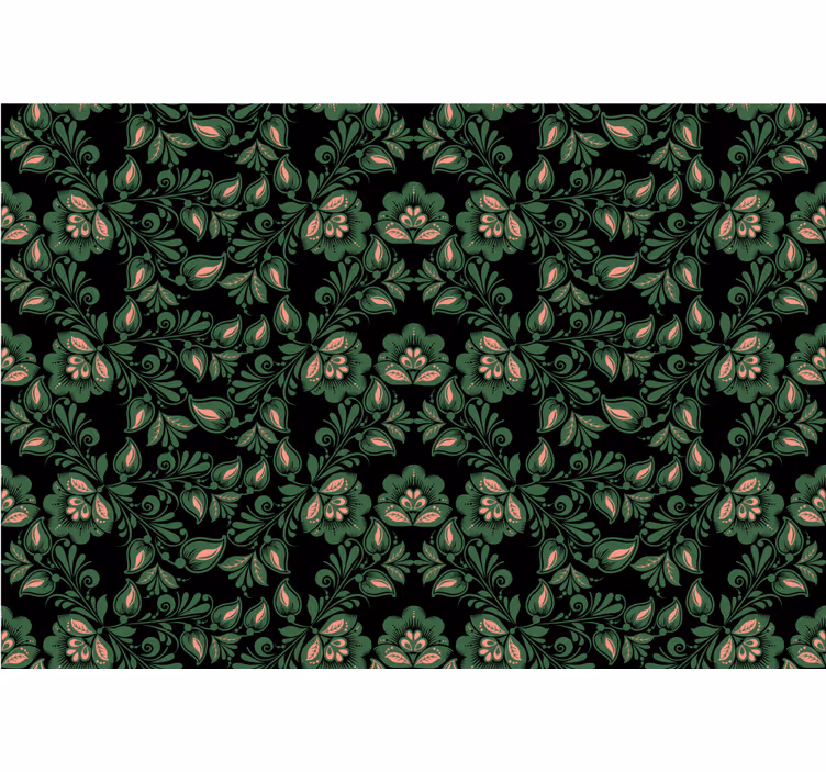 Store enrouleur noir style floral russe - TenStickers