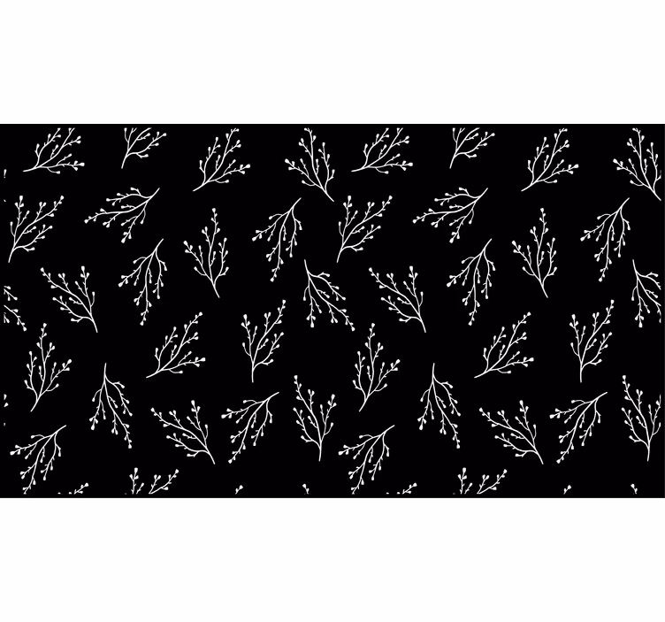Store enrouleur noir branches fines noir et blanc - TenStickers