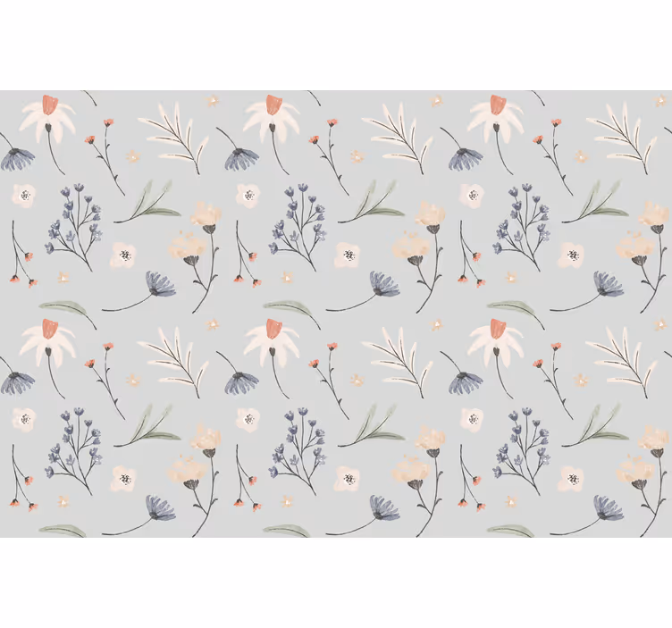 Store enrouleur gris motif floral hamptons - TenStickers