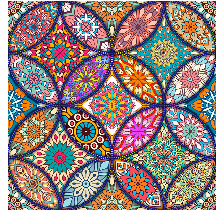 Store enrouleur salle de bain mandalas colorés - TenStickers