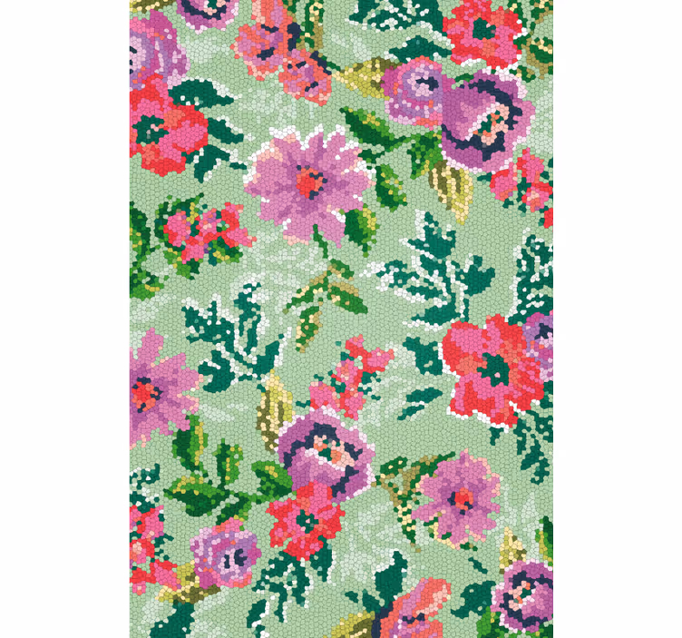 Store enrouleur salle de bain mosaïque fleurs variées - TenStickers