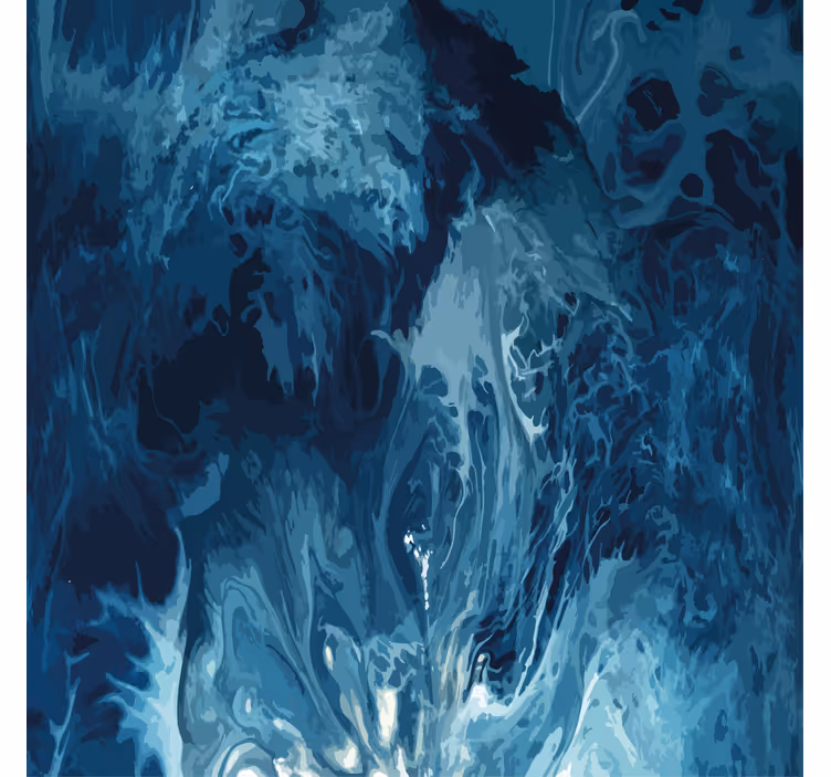 Store enrouleur salle de bain vagues aquarelle bleues - TenStickers