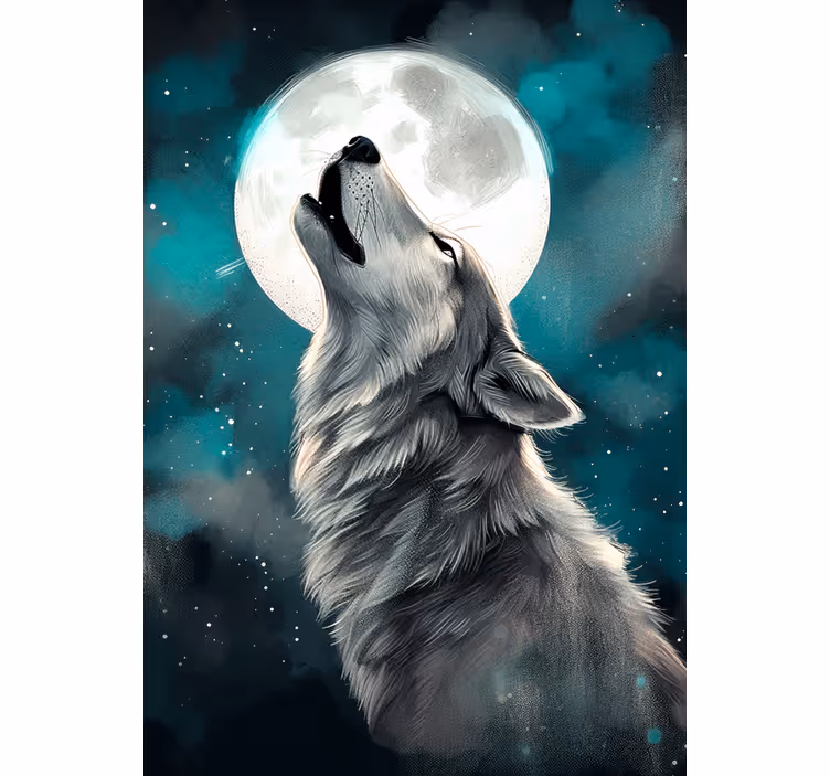 Store enrouleur pour chambre ado loup hurlant - TenStickers