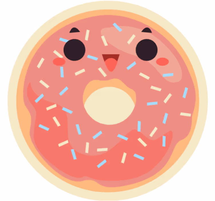 Store enrouleur amusant beignets animés - TenStickers