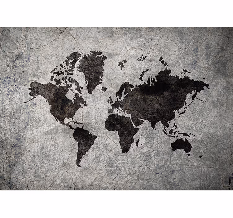 Store enrouleur carte du monde thème industriel - TenStickers