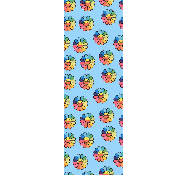 Store enrouleur pour chambre ado visages fleuris colorés - TenStickers