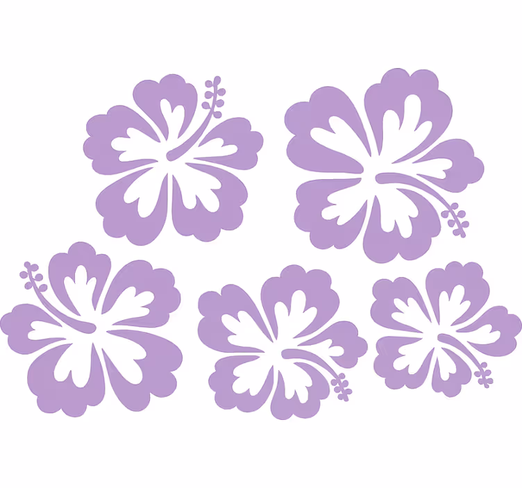 Store enrouleur couple fleurs d'hibiscus silhouette - TenStickers