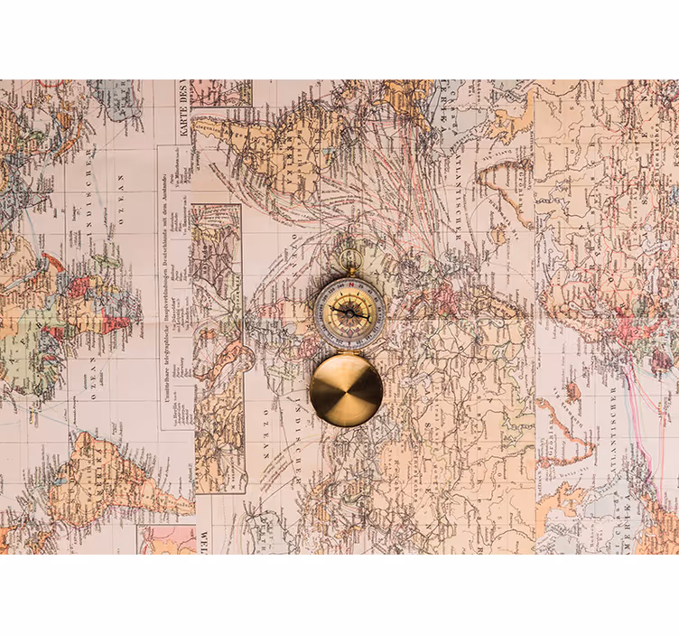 Store enrouleur rustique mappemonde vintage - TenStickers