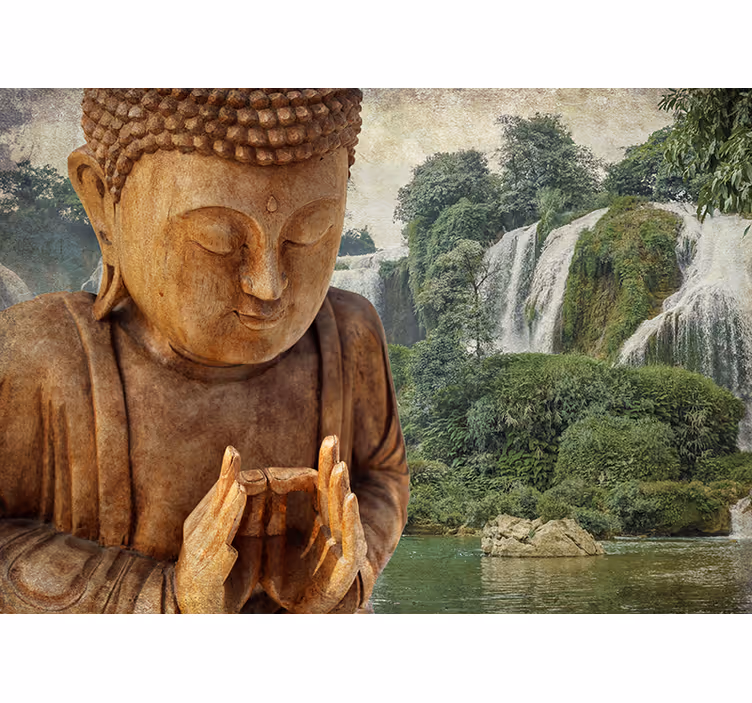 Store enrouleur motif zen bouddha serein cascade - TenStickers
