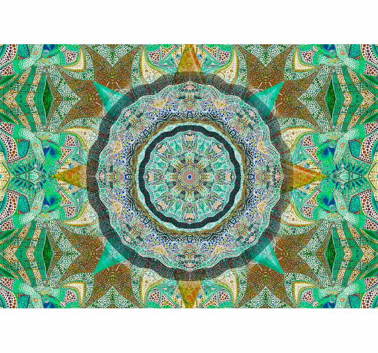 Store enrouleur motif zen mandala fantaisie Émeraude - TenStickers