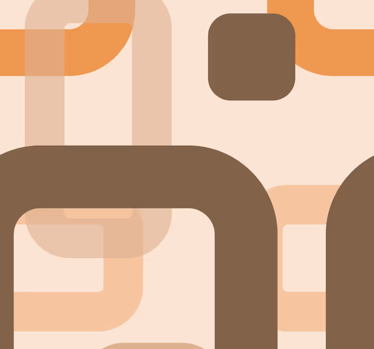 Store enrouleur marron motif rétro années 70 - TenStickers